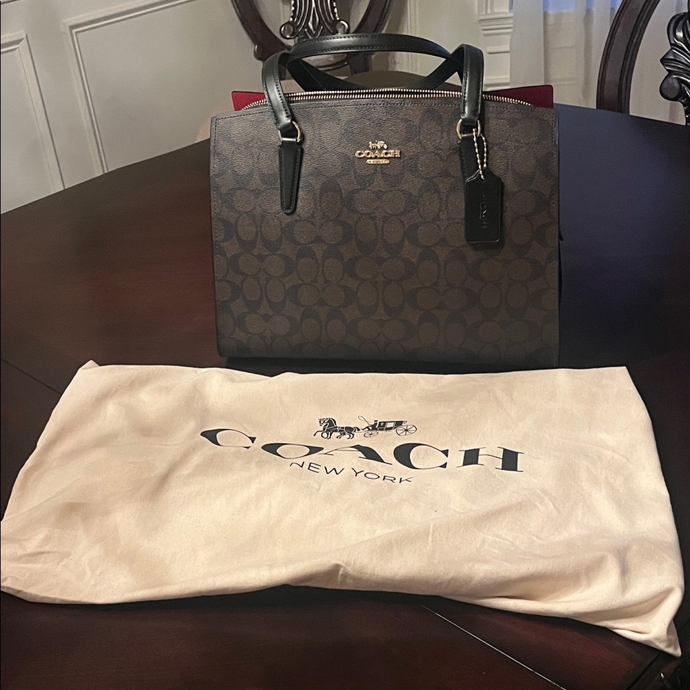 Coach Black and Brown Signature Tote